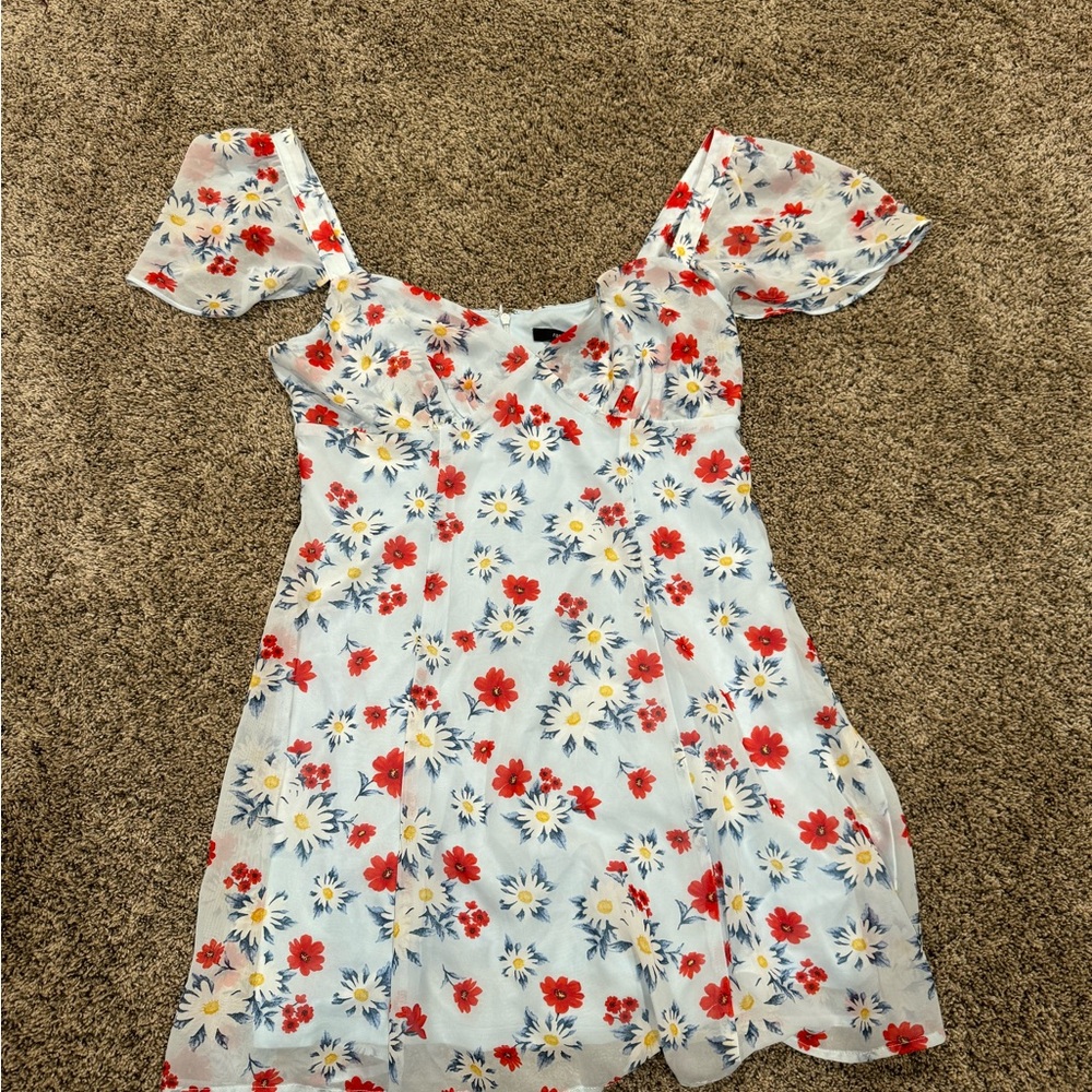Light blue floral mini dress